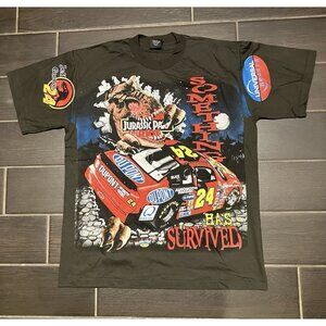 Jeff Gordon Jurassic Park Men's T-Shirt Single Stitch Reprint Size L